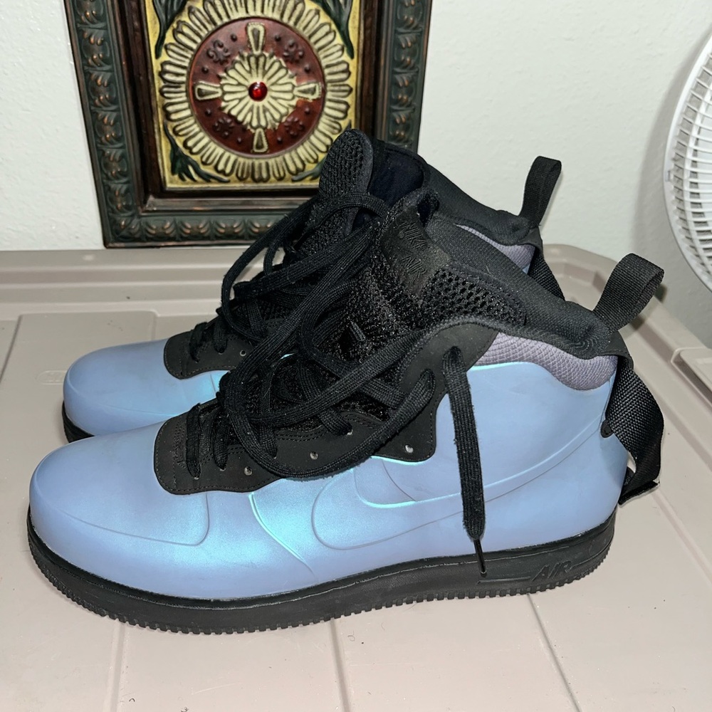Men’s Nike foamposite Air Force 1’s size 13(black and light carbon 2018)